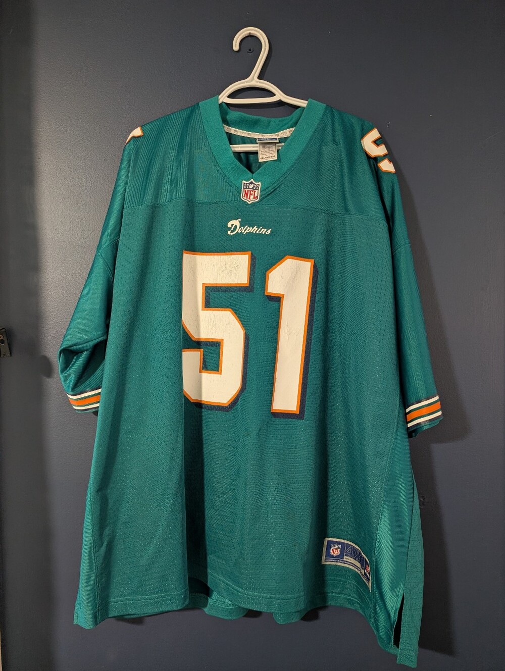 NFL Miami Dolphins Teal MIKE POUNCEY #51 Football Jersey Size 4XL